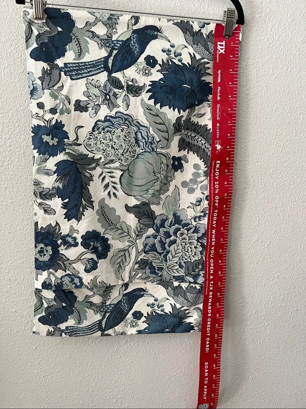 POTTERY BARN Blue & Teal Floral cotton lumbar pillow cover 16”X26”